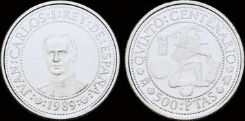 Spain 500 pesetas 1989 Proof zilver beschikbaar voor biedingen