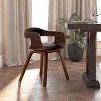 vidaXL Chaise de salle à manger Noir Bois courbé et similicu