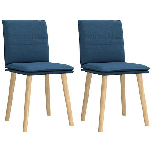 vidaXL Eetkamerstoelen 2 st stof blauw, Huis en Inrichting, Stoelen, Nieuw, Verzenden