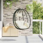 vidaXL Hang EI Stoel Mand Zonder standaard Crème Wit Poly, Tuin en Terras, Verzenden, Nieuw
