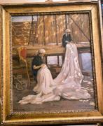 Vittorio Gussoni (1893-1968) - Le rammendatrici, Antiek en Kunst, Kunst | Schilderijen | Klassiek