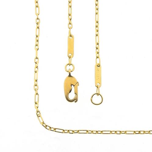 18 Krt. Gouden fantasie/anker schakel ketting; Carrera y..., Handtassen en Accessoires, Kettingen, Overige kleuren, Gebruikt, Goud