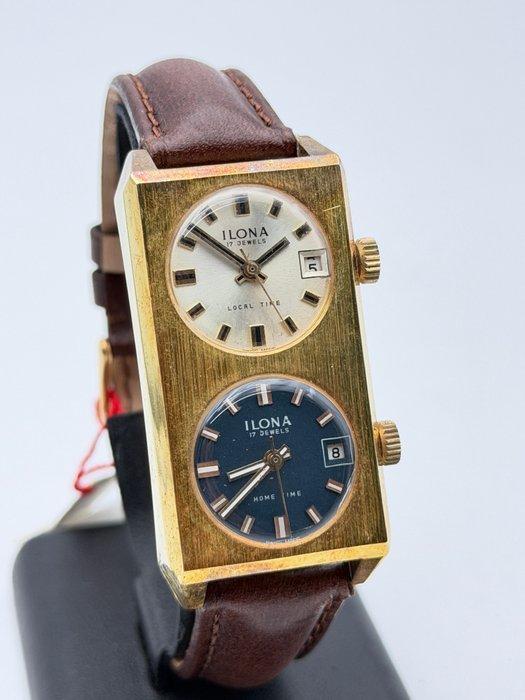 ilona - dual time gmt vintage NOS swiss made - Zonder, Handtassen en Accessoires, Horloges | Heren
