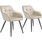 tectake Eetkamerstoel Marilyn, fluweeloptiek, gestikt patroo, Huis en Inrichting, Stoelen, Verzenden, Nieuw