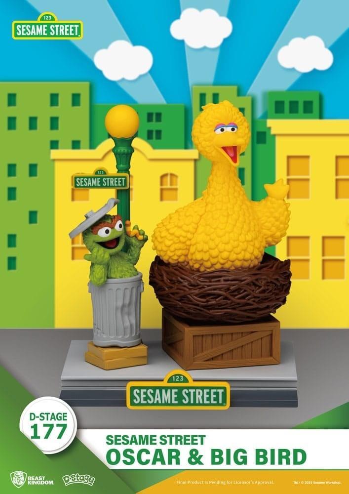 Sesame Street D-Stage PVC Statue Oscar & Big Bird 12 cm, Verzamelen, Film en Tv, Ophalen of Verzenden