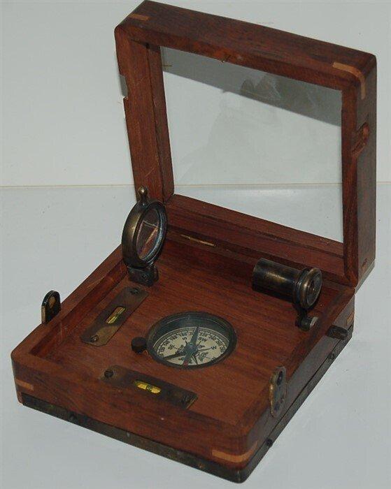 Micrometer sextant - Hout, Messing, Antiek en Kunst, Curiosa en Brocante