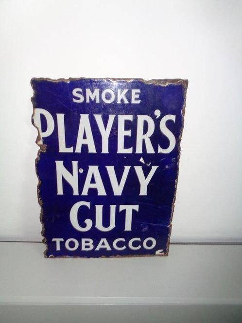 Smoke Players Navycut Cigarettes - Emaille plaat - Emaille, Antiek en Kunst, Antiek | Wandborden en Tegels