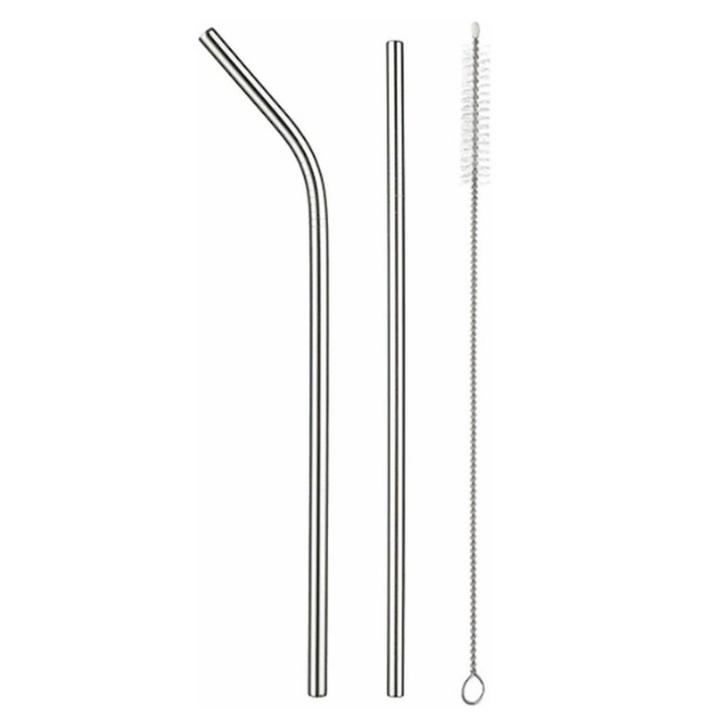 Fako Bijoux - RVS Rietjes Set -  2 Herbruikbare Rietjes - 1, Huis en Inrichting, Keuken | Bestek, Verzenden