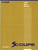 1993 HYUNDAI SCOUPE WERKPLAATSHANDBOEK ENGELS (2 BOEKEN)