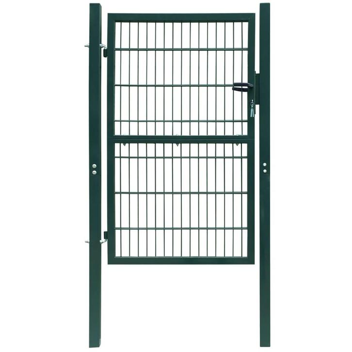 vidaXL Poort dubbelstaafmat (enkel) 106x170 cm groen, Tuin en Terras, Tuinpoorten, Nieuw, Verzenden