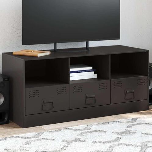 vidaXL Tv-meubel 99x39x44 cm staal zwart, Huis en Inrichting, Kasten |Televisiemeubels, Nieuw, Verzenden