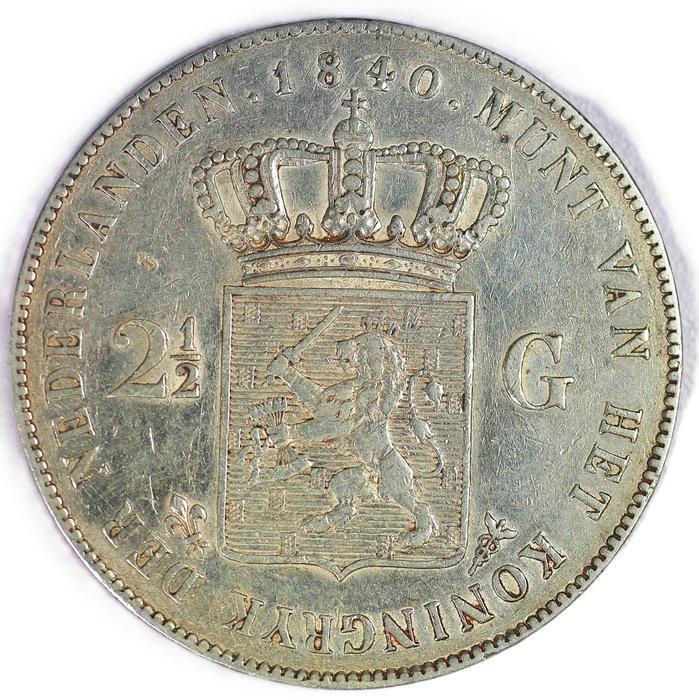 Nederland. Willem I. 2 1/2 Gulden 1840 - Sch. 257 - Scare, Postzegels en Munten, Munten | Nederland