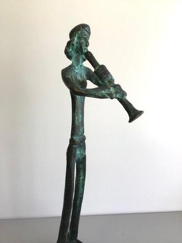 Sculpture, “ De Muzikant “ - 29 cm - En alliage