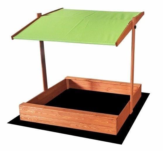 Zandbak - met deksel en dak - hout - 120x120 cm - groen, Kinderen en Baby's, Speelgoed | Buiten | Zandbakken, Nieuw, Ophalen of Verzenden