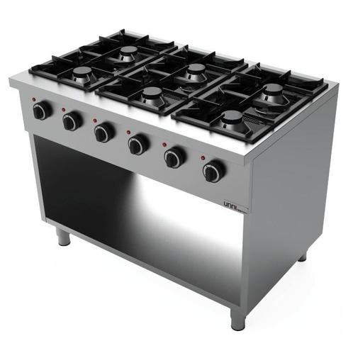 Gasfornuis | 6 Branders (6x 6.5kW) | Open Onderkast |, Zakelijke goederen, Horeca | Keukenapparatuur, Nieuw in verpakking, Verzenden