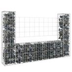 vidaXL Schanskorf U-vormig met 2 palen 140x20x100 cm ijzer, Tuin en Terras, Verzenden, Nieuw
