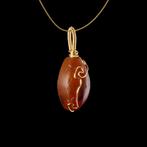 Oud-Romeins Kornalijn Pendant, met draad omwikkeld