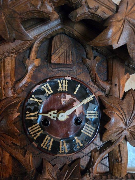 Zwarte Woud pendule - Junghans - Antiek - Lindehout -, Antiquités & Art, Antiquités | Horloges