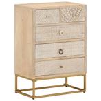 vidaXL Ladekastje 55x30x76 cm massief mangohout en ijzer, Verzenden, Nieuw