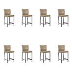 Set van 8 Leren barkrukken Revolt laag - Granada Taupe, Ophalen of Verzenden