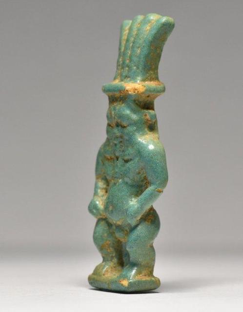 Égypte ancienne Faience Amulette de Dieu Bes - 51 mm (Sans, Antiek en Kunst, Antiek | Overige Antiek