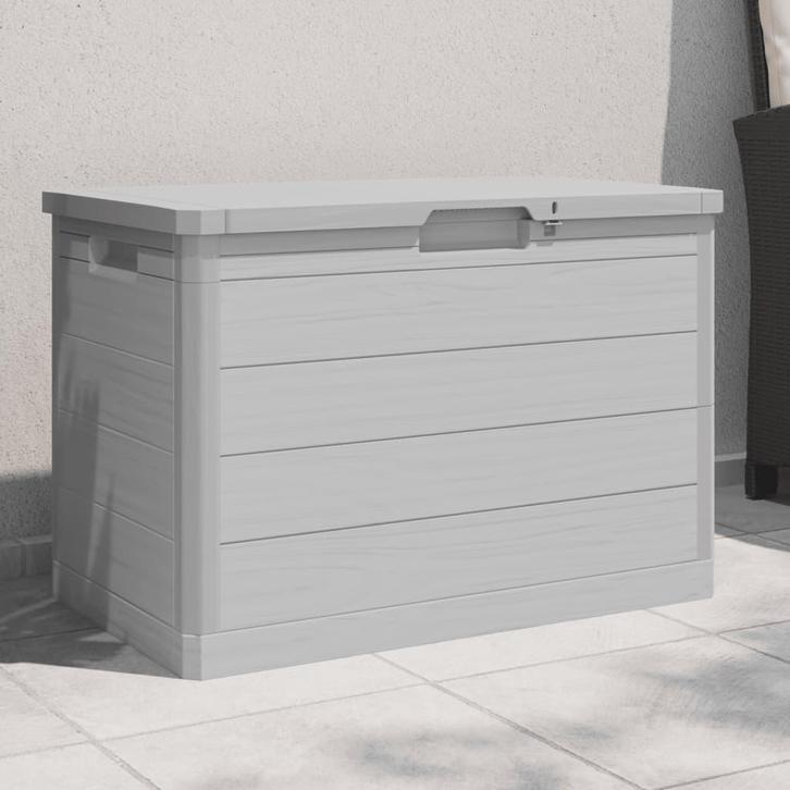 vidaXL Kussenbox 77,5x44,5x53 cm polypropeen grijs, Tuin en Terras, Bergingen en Tuinkasten, Nieuw, Verzenden