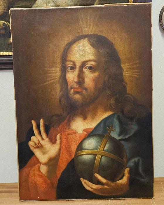 Europäische Schule (XVIII-XIX) - Salvator Mundi, Antiek en Kunst, Kunst | Schilderijen | Klassiek