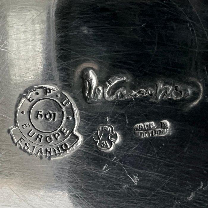 De Quevedo De Campos - Koffieservies (4) - Tin, Verzilverd,, Antiquités & Art, Antiquités | Meubles | Tables