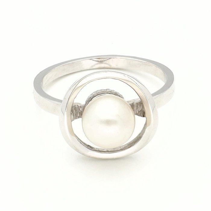 Ring - 18 karaat Witgoud - Parel, Handtassen en Accessoires, Ringen