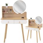 Make up tafel - kaptafel met spiegel - 2 lades - hout wit, Handtassen en Accessoires, Uiterlijk | Cosmetica en Make-up, Ophalen of Verzenden