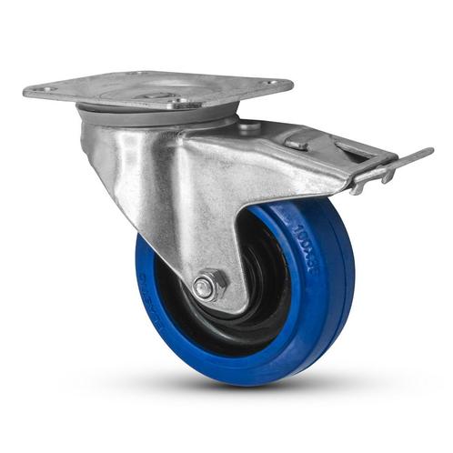 FORTEX Blue Wheel zwenkwiel Ø100mm met dubbele rem WLL 200kg, Muziek en Instrumenten, Licht en Laser, Verzenden