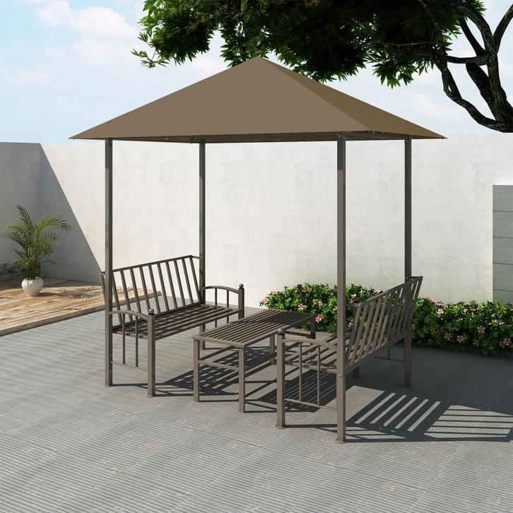 vidaXL Tuinpaviljoen met tafel en bankjes 180 g/m², Tuin en Terras, Partytenten, Nieuw, Verzenden