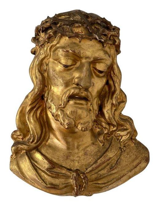 sculptuur, Busto di Cristo - Ecce Homo - 42 cm - Hout, Antiek en Kunst, Kunst | Niet-Westerse kunst