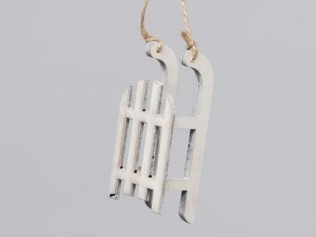 Houten 4 sleetjes 9 cm hangers kerstdecoratie white wash, Huis en Inrichting, Woonaccessoires | Kunstplanten en Kunstbloemen, Nieuw