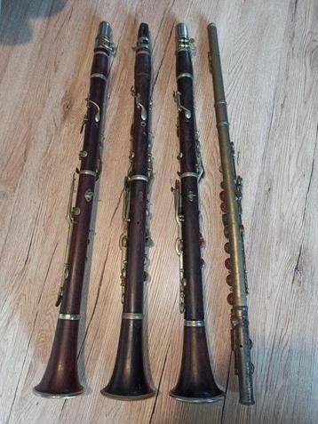 Various brands - Flute + 3 BbClarinets -