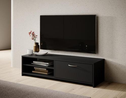 Meubella TV-Meubel Cajsa mat zwart 120cm, Maison & Meubles, Armoires | Mobilier de télévision, Envoi