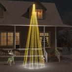 vidaXL Vlaggenmast kerstboom 732 LEDs warmwit 500 cm, Diversen, Verzenden, Nieuw