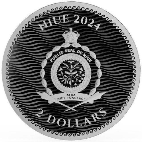 Niue. 5 x 1 oz 2024 $2 NZD Black Sam - Jolly Roger Series, Postzegels en Munten, Edelmetalen en Baren