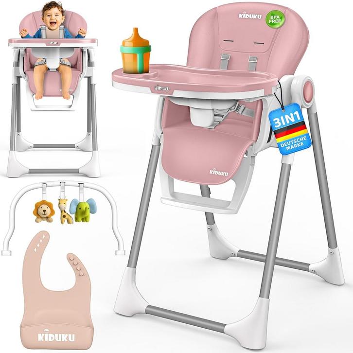 Kinderstoel - Babystoel - Verstelbaar - 0-36 maanden - Roze, Enfants & Bébés, Chaises pour enfants, Envoi