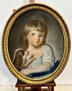 Scuola italiana (XVIII-XIX) - Ritratto di fanciullo con cane, Antiek en Kunst