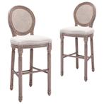 vidaXL Tabourets de bar lot de 2 blanc lin, Verzenden