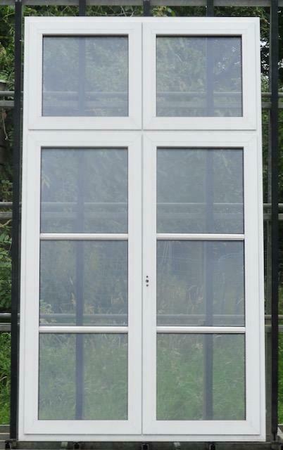 aluminium raam , chassis 120 x 215 wit / kiezelgrijs, Doe-het-zelf en Bouw, Raamkozijnen en Schuifdeuren, Inclusief glas, Nieuw