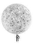 Confetti ballonnen zilver 45 cm (Versieringen)