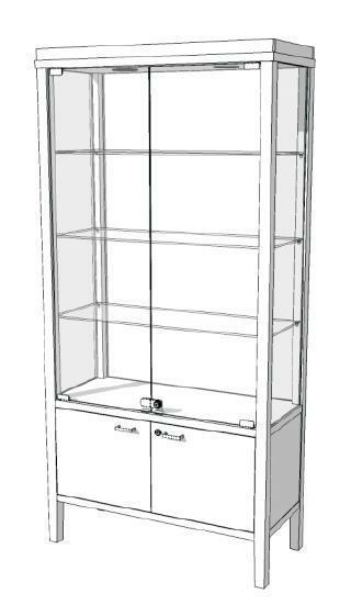 *TIP*  Vitrinekast met wit houten frame met Led spots S-VMA, Ophalen of Verzenden