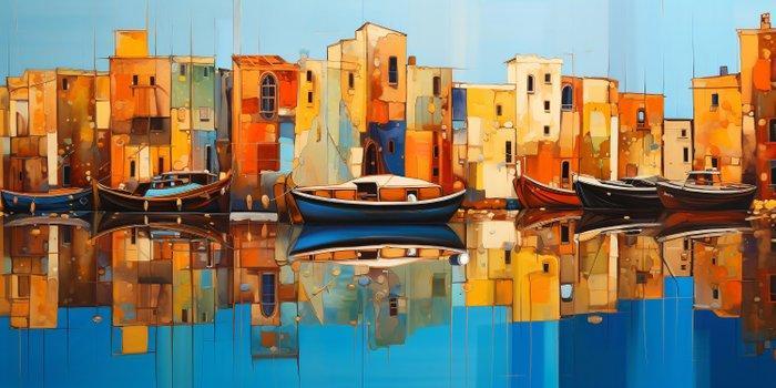 Felix van Horst - Golden Harbor (XXL), Antiek en Kunst, Kunst | Designobjecten