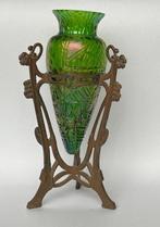 Kralik - Vaas - Glas, Metaal - Decor Spinneweb, Antiek en Kunst