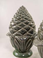 Sculpture, Coppia di pigne in ceramica - 21 cm - Majolique -, Antiek en Kunst