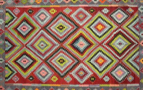 Usak - Kelim - 308 cm - 202 cm, Huis en Inrichting, Stoffering | Tapijten en Vloerkleden