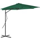 vidaXL Parasol met stalen paal 300 cm groen, Jardin & Terrasse, Verzenden