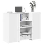 vidaXL Receptiebalie 135x50x103,5 cm bewerkt hout wit, Verzenden, Nieuw